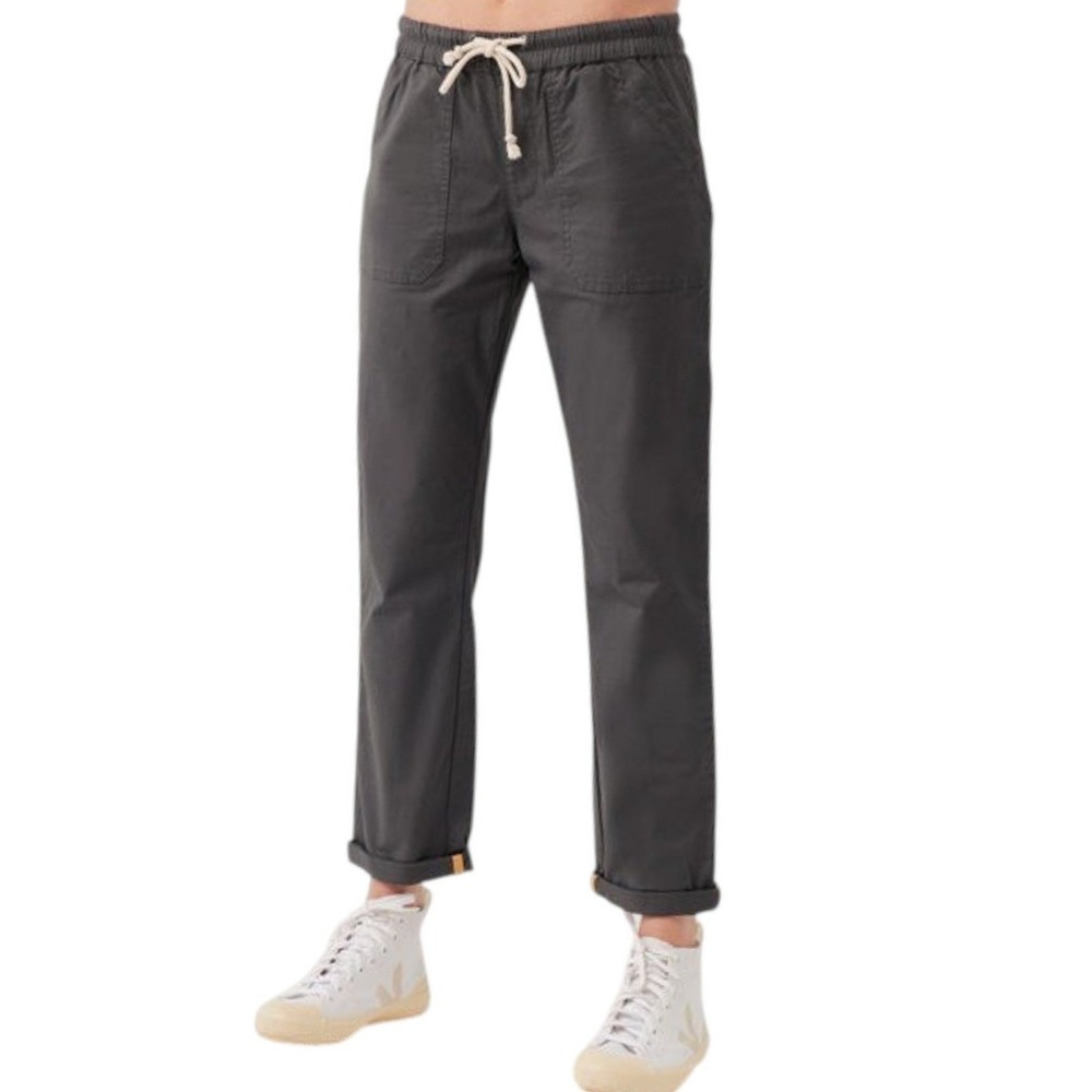 Pact Organic Cotton Drawstring Pants Gray Elastic Waist Gorpcore Earthy Small